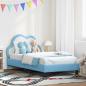 Preview: ARDEBO.de - Kinderbettgestell mit Kopfteil Blau 80 x 160 cm PU