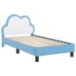 Preview: Kinderbettgestell mit Kopfteil Blau 80 x 160 cm PU