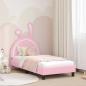 Preview: ARDEBO.de - Kinderbettgestell mit Kopfteil Rosa 80 x 160 cm PU