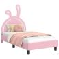 Preview: Kinderbettgestell mit Kopfteil Rosa 80 x 160 cm PU