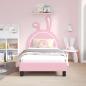 Preview: Kinderbettgestell mit Kopfteil Rosa 80 x 160 cm PU