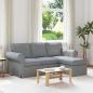 Preview: ARDEBO.de - Sofa Hellgrau 195 x 138 x 80 cm Stoff