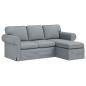 Preview: Sofa Hellgrau 195 x 138 x 80 cm Stoff