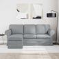 Preview: Sofa Hellgrau 195 x 138 x 80 cm Stoff