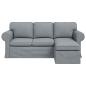 Preview: Sofa Hellgrau 195 x 138 x 80 cm Stoff