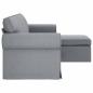 Preview: Sofa Hellgrau 195 x 138 x 80 cm Stoff
