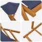 Preview: Liegestuhl 3 Position Massives Eukalyptus Holz Blau