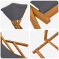 Preview: Liegestuhl 3 Position Massives Eukalyptus Holz Grau