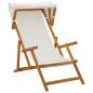 Preview: Liegestuhl 3 Position Massives Eukalyptus Holz Creme