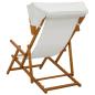 Preview: Liegestuhl 3 Position Massives Eukalyptus Holz Creme