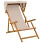 Preview: Liegestuhl 3 Position Massives Eukalyptus Holz Beige