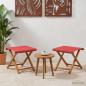 Preview: ARDEBO.de - Liegestuhl 2 pcs Massives Eukalyptus Holz Rot