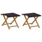 Preview: Liegestuhl 2 pcs Massives Eukalyptus Holz Schwarz