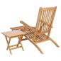 Preview: Klappdeckstuhl mit Tisch Natur Massivholz Teak