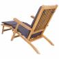 Preview: Klappliegestuhl mit Kissen Dunkelgrau Massivholz Teak