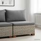 Preview: ARDEBO.de - Mittels Sofa mit Kissen GENDT Naturrattan Kubu Grau