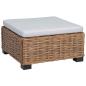Preview: Hocker mit Kissen GENDT Naturrattan Natur