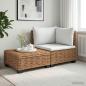 Preview: ARDEBO.de - 2 Stk. Rattan-Lounge-Set mit Kissen GENDT Naturrattan Natur