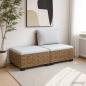 Preview: 2 Stk. Rattan-Lounge-Set mit Kissen GENDT Naturrattan Natur