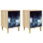 Preview: Nachttisch RAALTE 2 stk. Sonoma-Eiche 36 x 33 x 50 cm