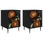 Preview: Nachttisch LOCHEM 2 Stk. Schwarz Eichen-Optik 36 x 33 x 51 cm