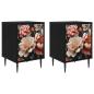 Preview: Nachttisch BORNE 2 stk. Schwarz Eichen-Optik 36 x 33 x 51 cm