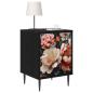 Preview: Nachttisch BORNE 2 stk. Schwarz Eichen-Optik 36 x 33 x 51 cm