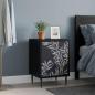 Preview: Nachttisch DOKKUM 2 stk. Schwarz Eichen-Optik 36 x 33 x 51 cm