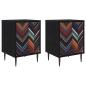 Preview: Nachttisch OMMEN 2 stk. Schwarz Eichen-Optik 36 x 33 x 51 cm