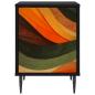 Preview: Nachttisch BONN Schwarz Eichen-Optik 36 x 33 x 51 cm