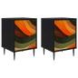 Preview: Nachttisch BONN 2 stk. Schwarz Eichen-Optik 36 x 33 x 51 cm