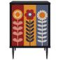 Preview: Nachttisch ESSEN Schwarz Eichen-Optik 36 x 33 x 51 cm