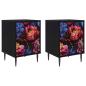 Preview: Nachttisch KIEL 2 stk. Schwarz Eichen-Optik 36 x 33 x 51 cm