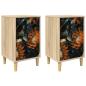 Preview: Nachttisch LOCHEM 2 stk. Sonoma-Eiche 36 x 33 x 60 cm
