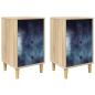 Preview: Nachttisch RAALTE 2 stk. Sonoma-Eiche 36 x 33 x 60 cm