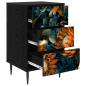 Preview: Nachttisch LOCHEM Schwarz Eichen-Optik 36 x 33 x 61 cm