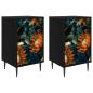 Preview: Nachttisch LOCHEM 2 stk. Schwarz Eichen-Optik 36 x 33 x 61 cm