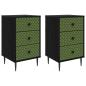 Preview: Nachttisch GELEEN 2 stk. Schwarz Eichen-Optik 36 x 33 x 61 cm