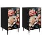 Preview: Nachttisch BORNE 2 stk. Schwarz Eichen-Optik 36 x 33 x 61 cm