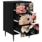 Preview: Nachttisch BORNE 2 stk. Schwarz Eichen-Optik 36 x 33 x 61 cm