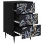 Preview: Nachttisch DOKKUM 2 stk. Schwarz Eichen-Optik 36 x 33 x 61 cm