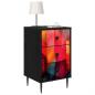 Preview: Nachttisch HEESCH Schwarz Eichen-Optik 36 x 33 x 61 cm