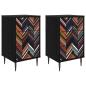 Preview: Nachttisch OMMEN 2 stk. Schwarz Eichen-Optik 36 x 33 x 61 cm