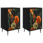 Preview: Nachttisch ZAANDAM 2 stk. Schwarz Eichen-Optik 36 x 33 x 61 cm