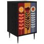 Preview: Nachttisch ESSEN Schwarz Eichen-Optik 36 x 33 x 61 cm