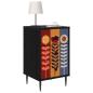 Preview: Nachttisch ESSEN Schwarz Eichen-Optik 36 x 33 x 61 cm