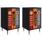 Preview: Nachttisch ESSEN 2 stk. Schwarz Eichen-Optik 36 x 33 x 61 cm