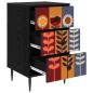 Preview: Nachttisch ESSEN 2 stk. Schwarz Eichen-Optik 36 x 33 x 61 cm