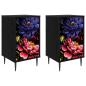 Preview: Nachttisch KIEL 2 stk. Schwarz Eichen-Optik 36 x 33 x 61 cm
