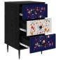 Preview: Nachttisch MAINZ 2 stk. Schwarz Eichen-Optik 36 x 33 x 61 cm